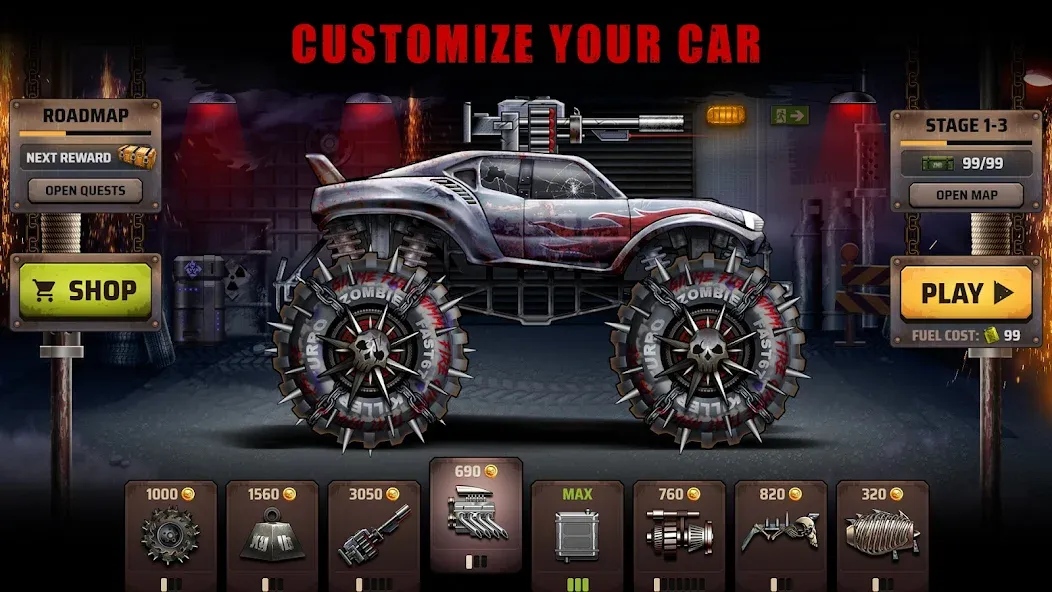 Zombie Hill Racing: Earn Climb screenshot 1
