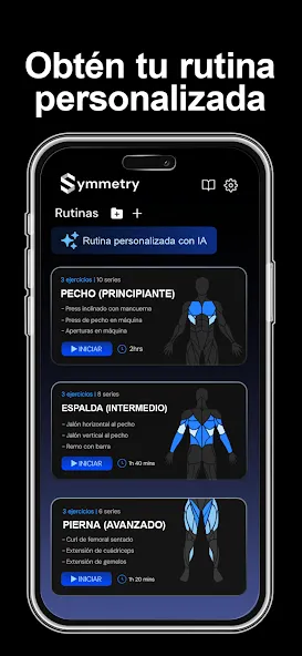 Symmetry: Rutinas Gimnasio IA screenshot 3