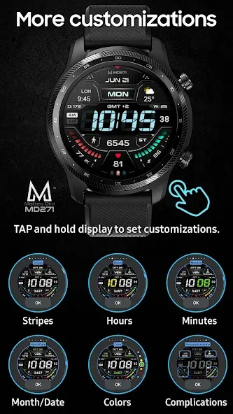MD271 Digital watch face screenshot 6