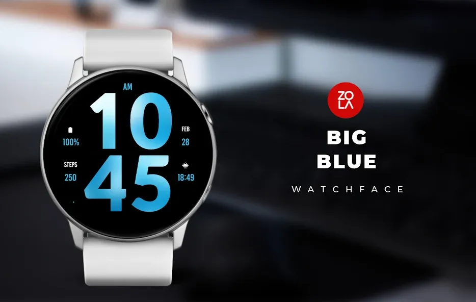 Big Blue Watch Face screenshot 1