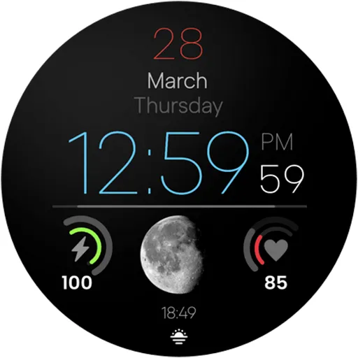 Minimal Watch Face Moon Lux screenshot 19