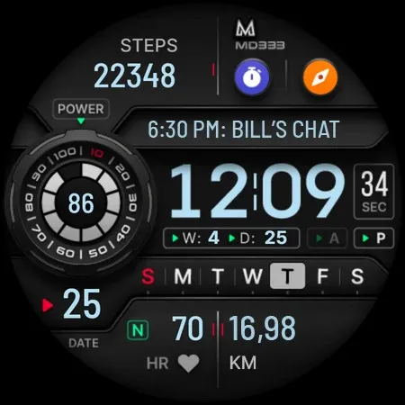 MD333 Digital watch face screenshot 10