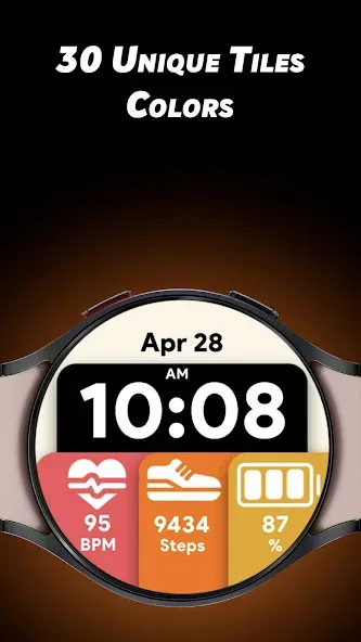 Modern Tiles - Watch face screenshot 2
