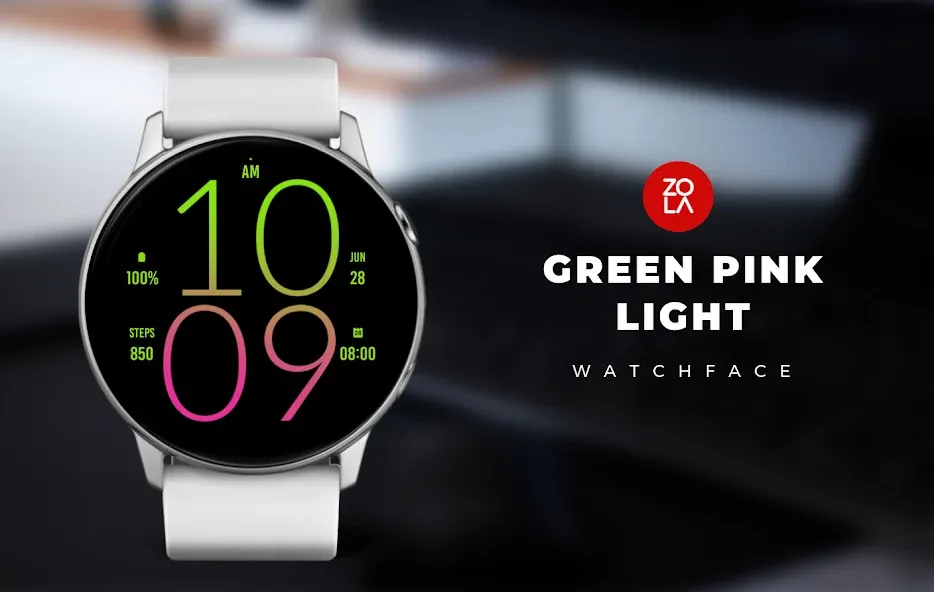 Green Pink Light Watch Face screenshot 1