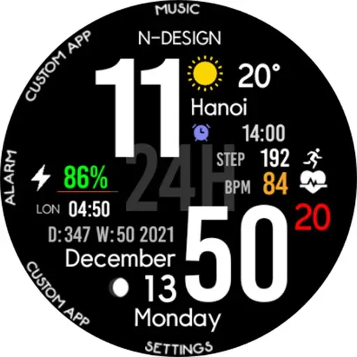 NTV340 - Big Digital Watchface screenshot 18