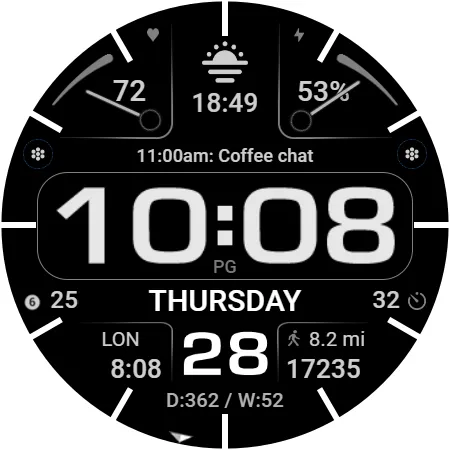 WFP 232 Stylish watch face screenshot 42