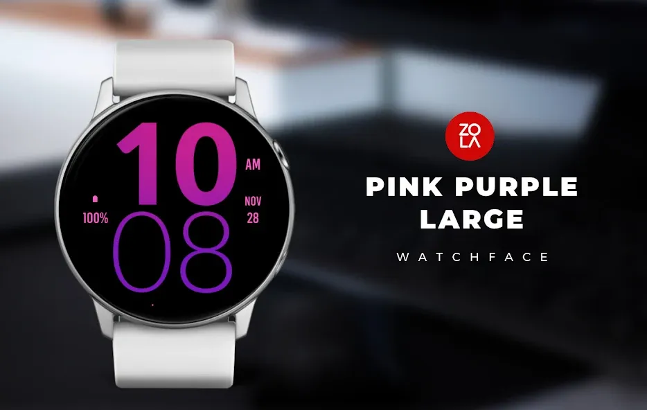 Pink Purple Large Watch Face screenshot 1