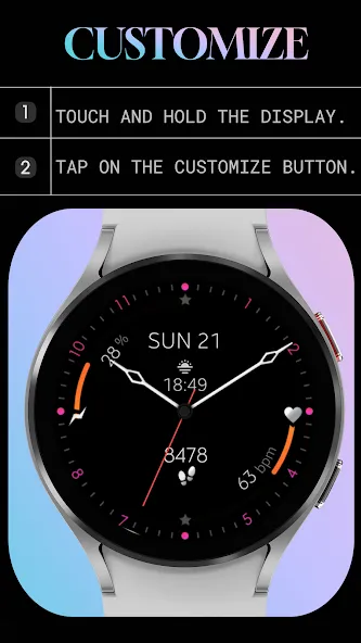 Minimal Black v18 Watch Face screenshot 7