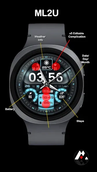 ML2U 364b Hybrid Watch Face screenshot 2