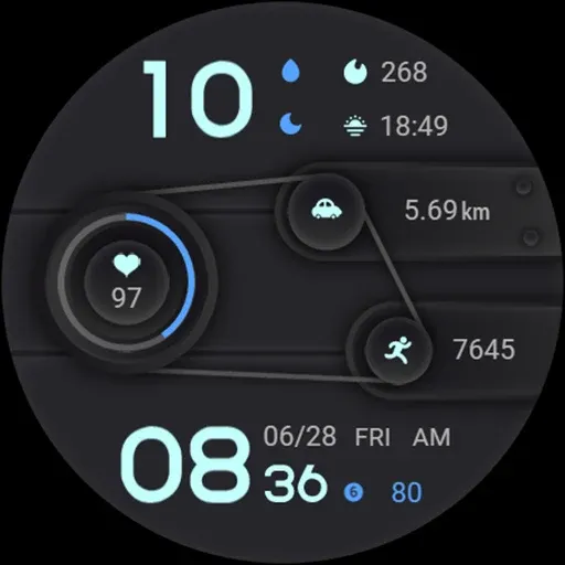 Blue Imitation For Wear OS screenshot 32