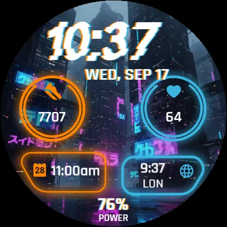 Digital watchface Neon screenshot 26