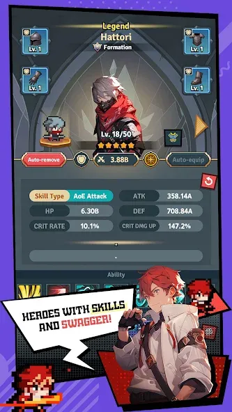 Rumble Squad: Idle Pixel RPG screenshot 1
