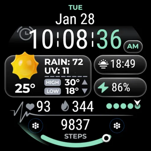 OMG 160 Weather Watch Face screenshot 31