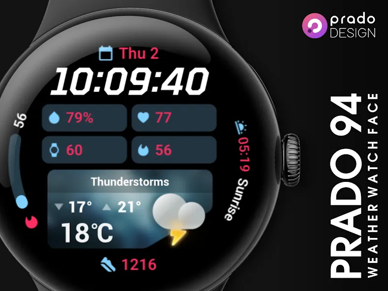PRADO 94 Weather Watch Face screenshot 8