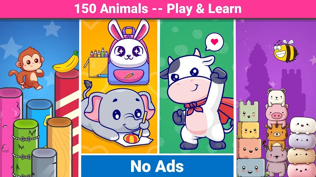 Animal puzzle & games for kids screenshot 1