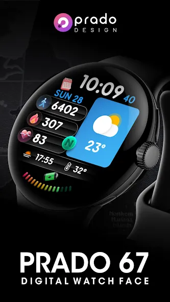 PRADO 67 Digital Watch Face screenshot 1