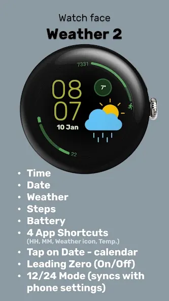 Weather 2 Watch face screenshot 2