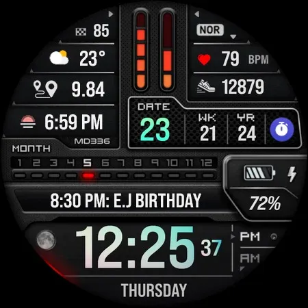 MD336 Digital watch face screenshot 11