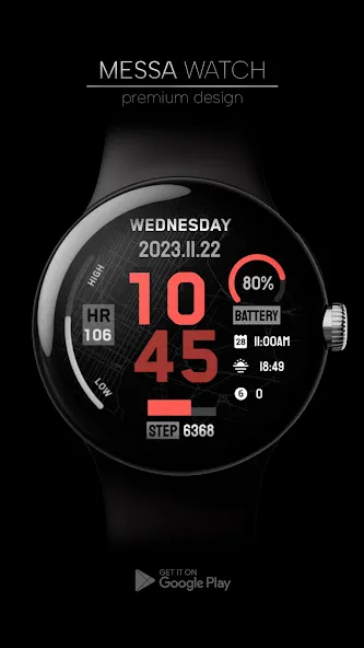 Minimal Sport Watch Face NY screenshot 1