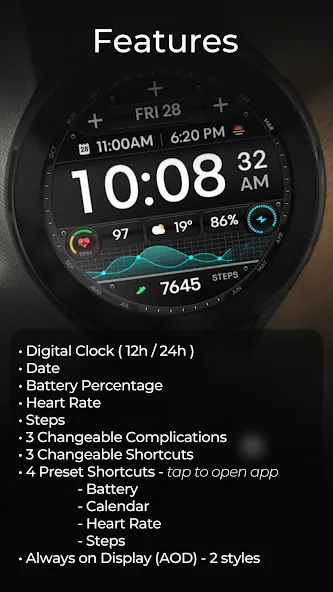 TVV Sport 7 Digital Watch Face screenshot 3