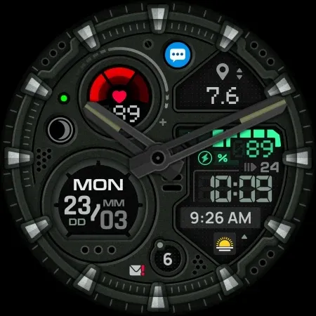 SH087 Watch Face, WearOS watch screenshot 11
