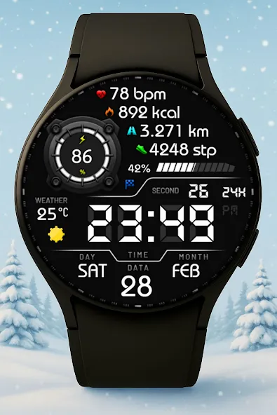 Vortexion Digital Watch Face screenshot 1