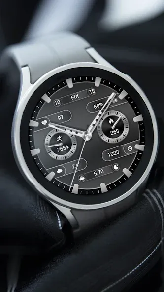 ZKin WatchFace Retro Deep Grey screenshot 4