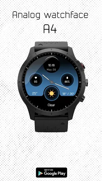 Analog watchface A4 screenshot 1