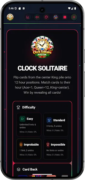 Clock Solitaire Master Offline screenshot 4