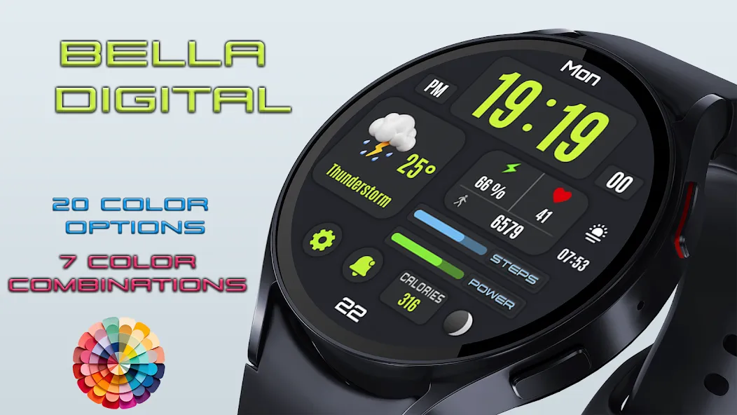 Bella Digital Watch Face screenshot 3