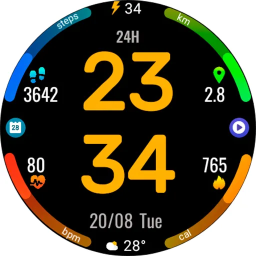Digital Rotes Watch Face screenshot 15