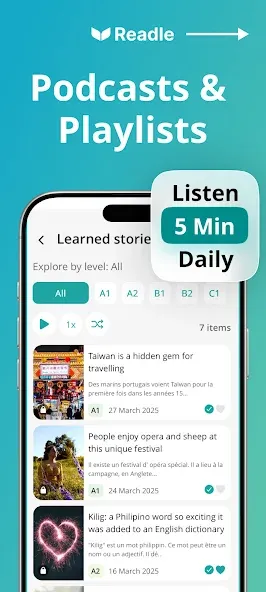Learn French Daily with Readle screenshot 4