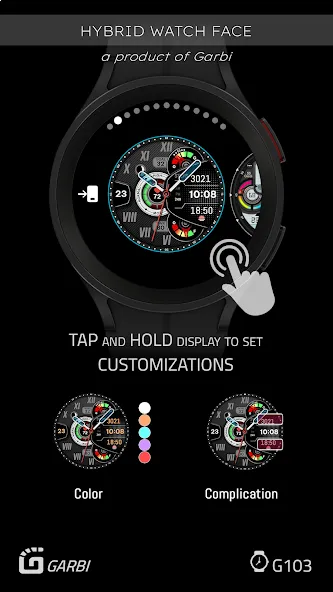 Garbi 103: Hybrid Watch Face screenshot 7