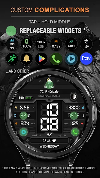 WFP 051 Military watch face screenshot 3