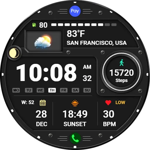 WFP 125 Digital watch face screenshot 33