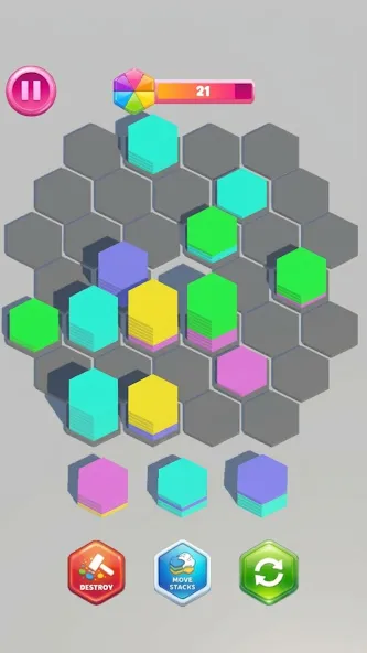 Hexa Color Stack Sort screenshot 2