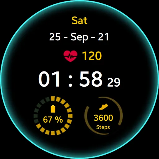 Green Glow Watch Face screenshot 2