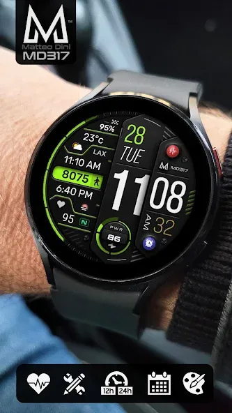 MD317 Digital Watch Face screenshot 3