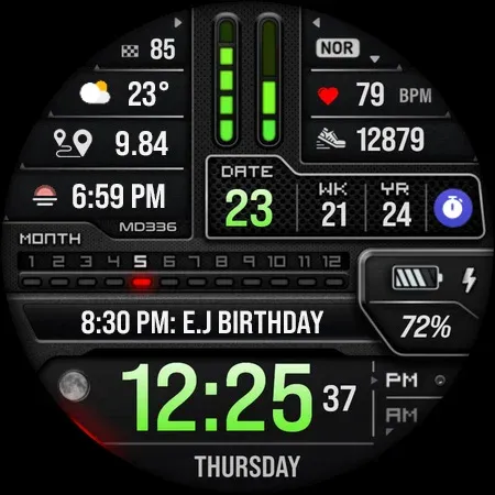 MD336 Digital watch face screenshot 16