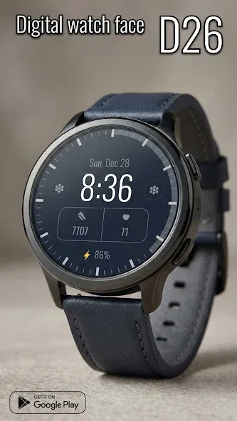 Digital watch face D26 screenshot 1
