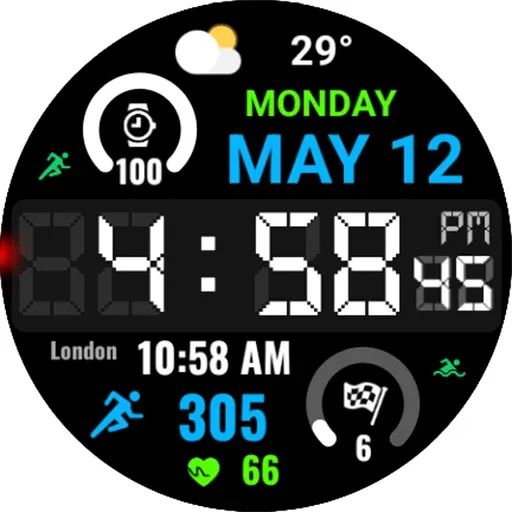 Big Bold Digital WearOS NTV584 screenshot 22