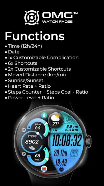 OMG 289 - Digital Watch Face screenshot 5