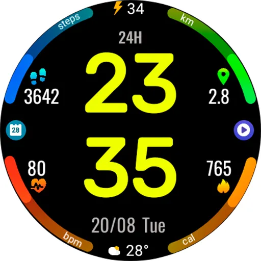 Digital Rotes Watch Face screenshot 16