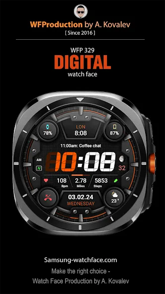 WFP 329 Digital watch face screenshot 1