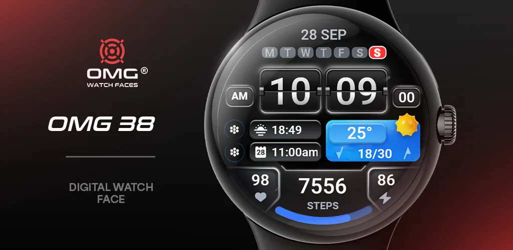 OMG 38 - Digital Watch Face screenshot 1