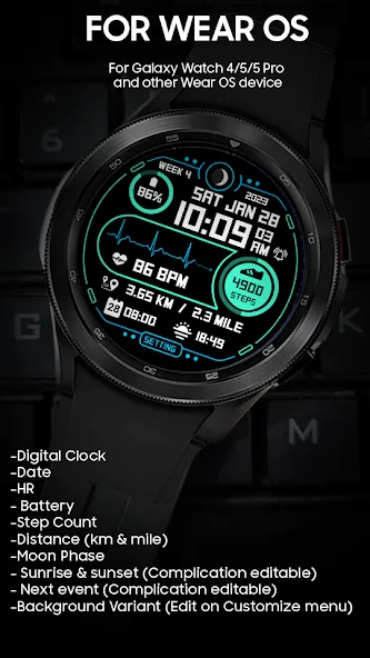 Step Up 3 - Digital Watchface screenshot 1