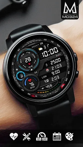 MD324 Hybrid watch face screenshot 1