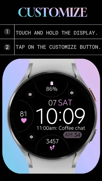 Simple Rose Gold watch face screenshot 7