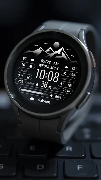 Black White Mountain ZKinWatch screenshot 5