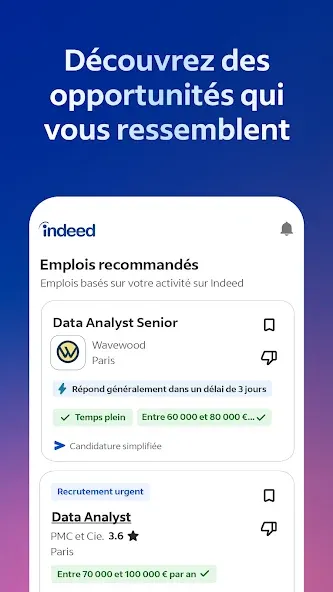 Indeed: Recherche d’Emploi screenshot 1